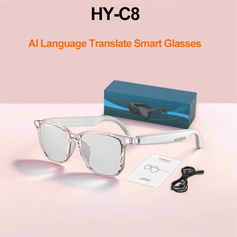 HY-C8 Smart Glasses AI Language Translation Chat Intelligent Bluetooth Glasses Wireless Headphone Real-Time Smart Sunglasses