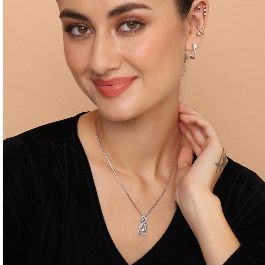 Peridot Green Infinity Birthstone Necklace - August Gemstone