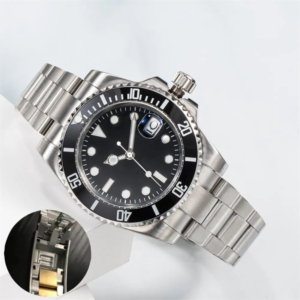 Watch Men'S Watch Mechanical Ceramic Watch All Stainless Steel Swimming Watch Sapphire Luminous Watch 2813 Automatic