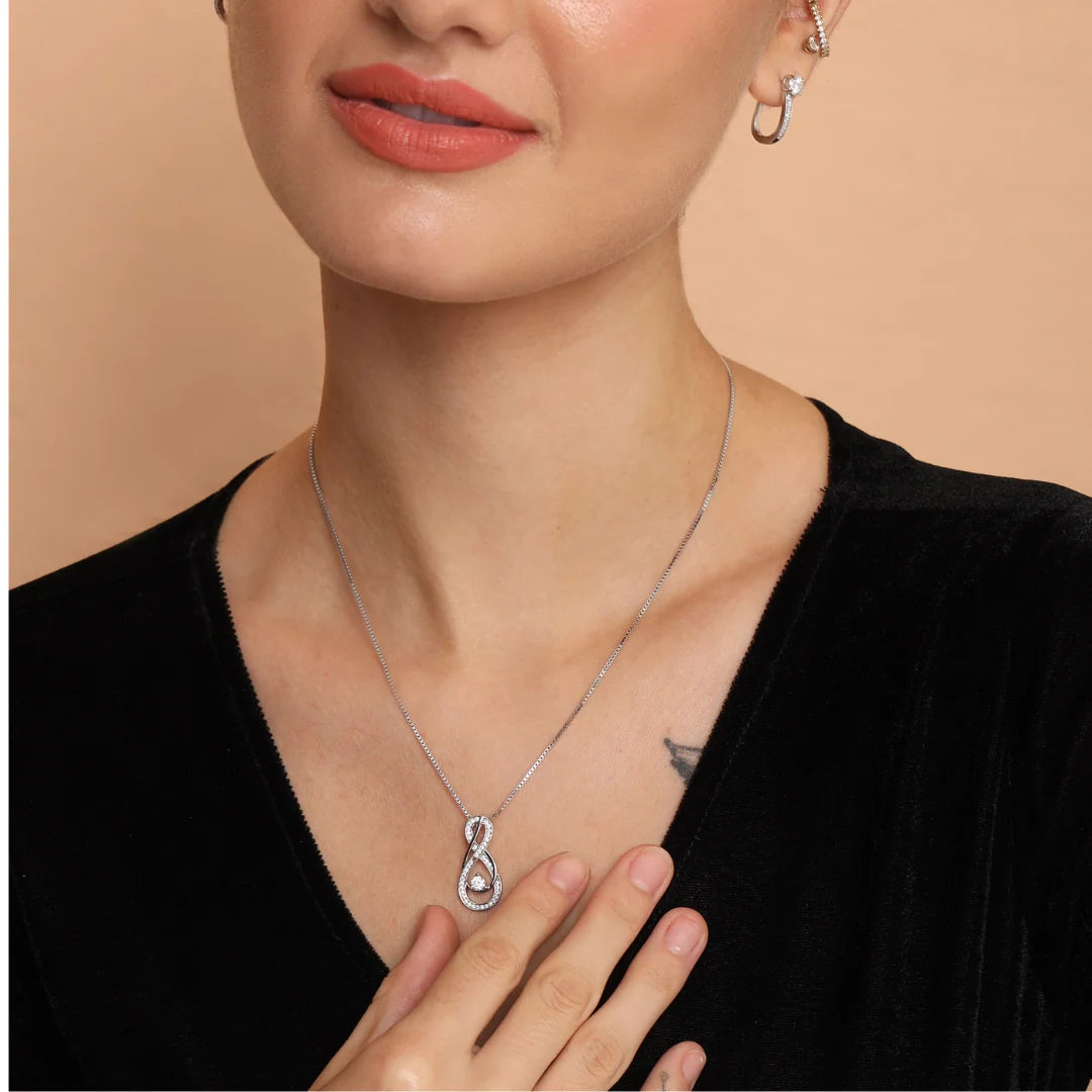 Peridot Green Infinity Birthstone Necklace - August Gemstone