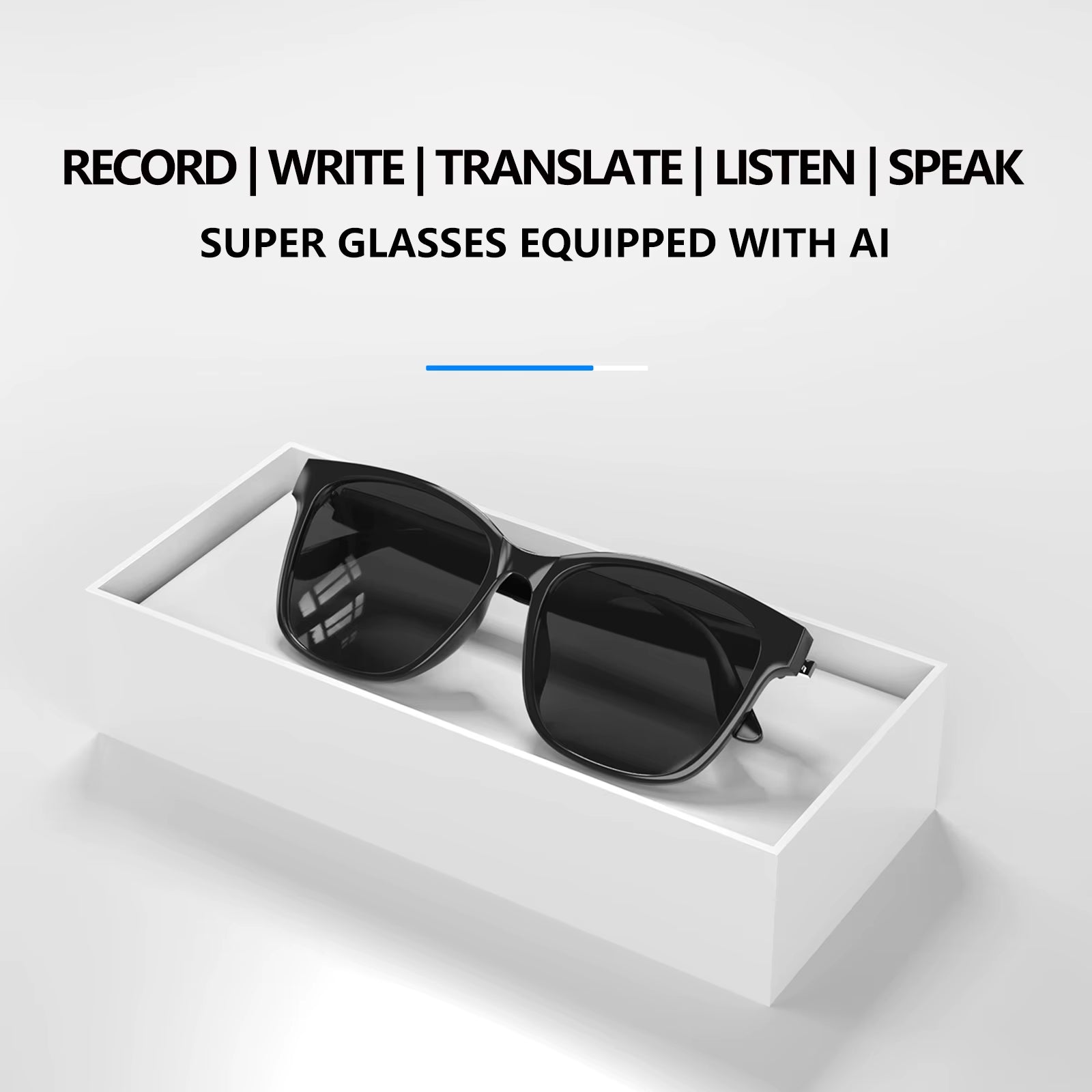 HY-C8 Smart Glasses AI Language Translation Chat Intelligent Bluetooth Glasses Wireless Headphone Real-Time Smart Sunglasses